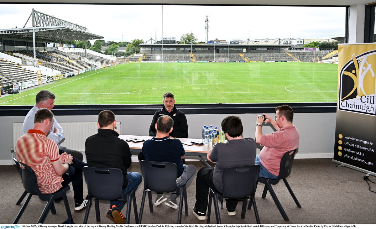 Kilkenny manager Derek Lyng is interviewed during a Kilkenny Hurling Media Conference at UPMC Nowlan Park in Kilkenny. Pic: Piaras Ó Mídheach/Sportsfile.