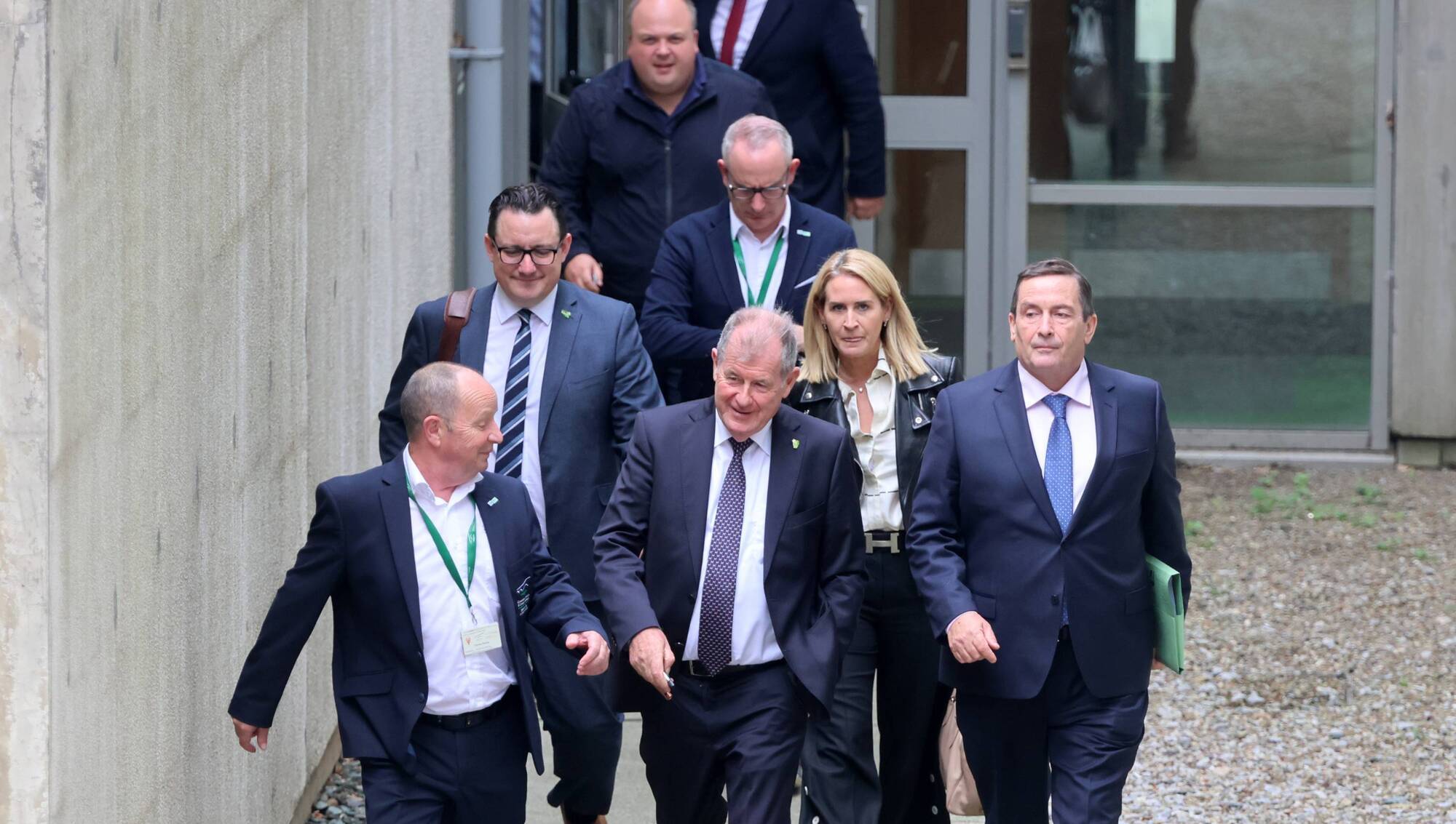 JP McManus, front row centre, with Limerick councillors following his meeting to discuss the Limerick Rugby Experience last week. Picture: Brendan Gleeson