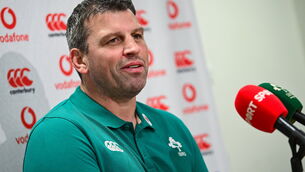 <p>DUE EAST: Assistant coach Denis Leamy during an Ireland rugby media conference at the IRFU High Performance Centre at the Sport Ireland Campus in Dublin. Pic: Ramsey Cardy/Sportsfile</p>