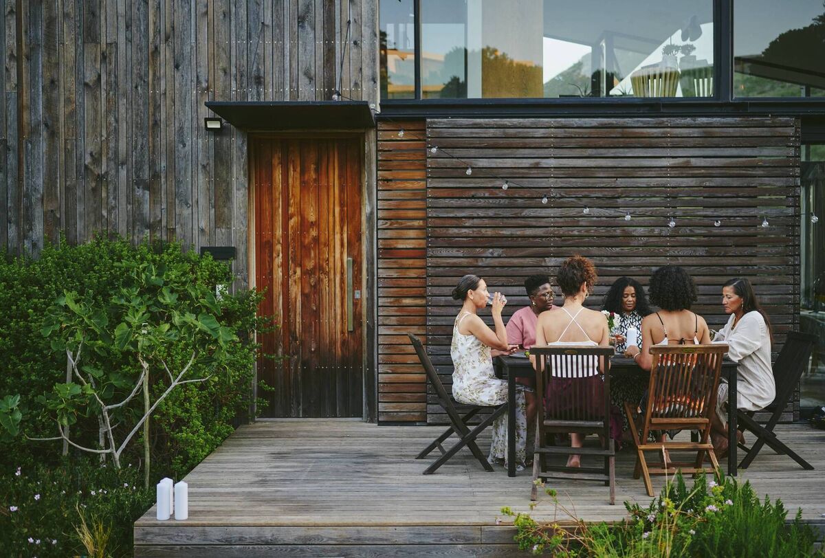 Flexible furniture (and fairylights) can transform an outdoor space. File picture