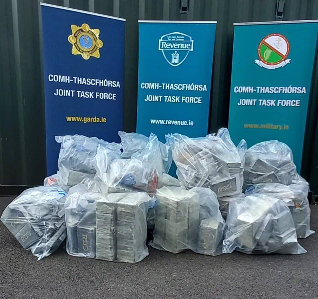 It is the largest seizure of cocaine since the colossal haul of 2.25 tonnes on the MV Matthew off the Cork coast in September 2023, in what was another JTF operation.