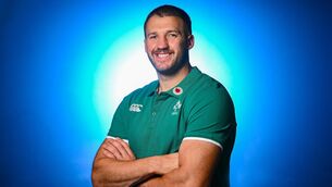 <p>Stuart McCloskey poses for a portrait during an Ireland rugby media conference at the IRFU High Performance Centre at the Sport Ireland Campus in Dublin. Photo by Ramsey Cardy/Sportsfile</p>