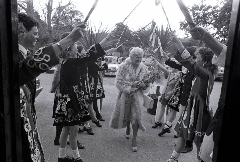 Peggy McTeggart receiving a guard of honour as she arrives at the John Barleycorn, Glanmire, at a function to honour her achievements after her pupils captured seven trophies at the All-Ireland dancing championship held in Derry. Picture: Eddie O'Hare Peggy McTeggart receiving a guard of honour as she arrives at the John Barleycorn, Glanmire, at a function to honour her achievements after her pupils captured seven trophies at the All-Ireland dancing championship held in Derry. Picture: Eddie O'Hare