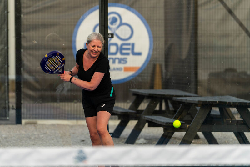 Deirdre McArdle during a game at Padel Tennis Ireland Headquarters in Carrigtwohill. Picture by Noel Sweeney Deirdre McArdle during a game at Padel Tennis Ireland Headquarters in Carrigtwohill. Picture by Noel Sweeney