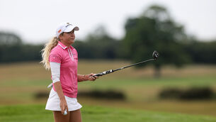 <p>Sara Byrne sat outside the projected cut line following her second round of the KPMG Women's Irish Open as Carton House: Pic: ©INPHO/Laszlo Geczo</p>