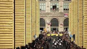 <p>TOUR DE FRANCE: UAE Team Emirates - XRG team riders cycle through Lille's city center towards Lille-Flandres train station during the official team's presentation days prior to the start of the 112th edition of the Tour de France cycling race, in Lille, northern France, on July 3, 2025. Pic: ANNE-CHRISTINE POUJOULAT/AFP via Getty Images</p>