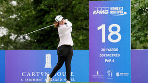 <p>Leona Maguire finished the second round at the Women's Irish Open on one-over for the tournament. Pic: ©INPHO/Laszlo Geczo</p>