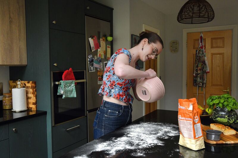  Jane Cowan getting ready to knead some dough. Photograph Moya Nolan