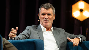 <p>Roy Keane chatting during the first of three nights of his 'In Conversation with Roddy Doyle' at Live at the Marquee in Cork on Monday evening. Picture: Darragh Kane</p>