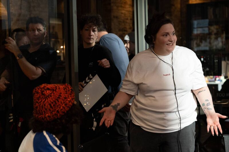 Lena Dunham on set during the making of Too Much. Lena Dunham on set during the making of Too Much.