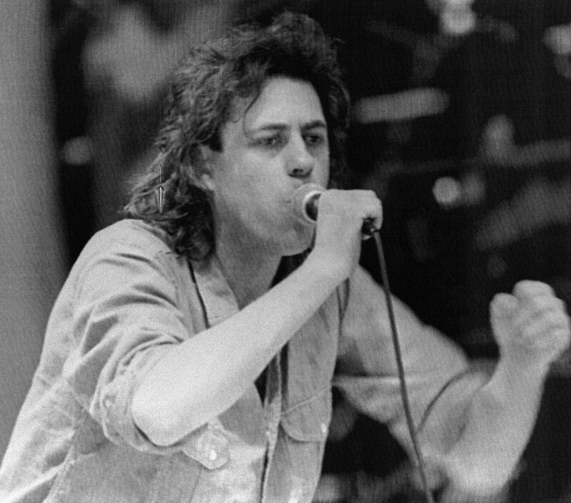 Boomtown Rats singer Bob Geldof during the 'Live Aid' concert, billed as the biggest rock event in the world. Picture: Getty Images Boomtown Rats singer Bob Geldof during the 'Live Aid' concert, billed as the biggest rock event in the world. Picture: Getty Images