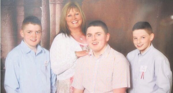 Bridget Kinsella and her three children Philip, 15, Luke, 16, and Jake, 15, from Springfield, Clonlara.