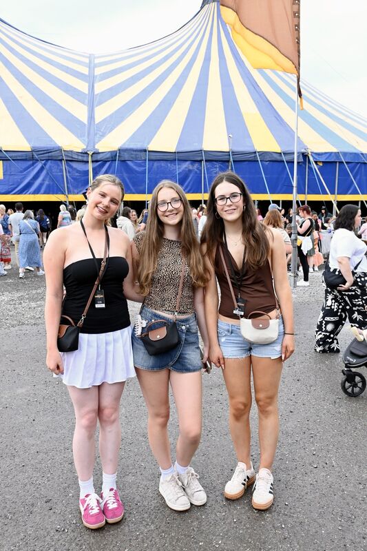 Galway girls Amy Ryan, Ailish Harper and Caoimhe Stephens attending the gig. Picture: Larry Cummins.