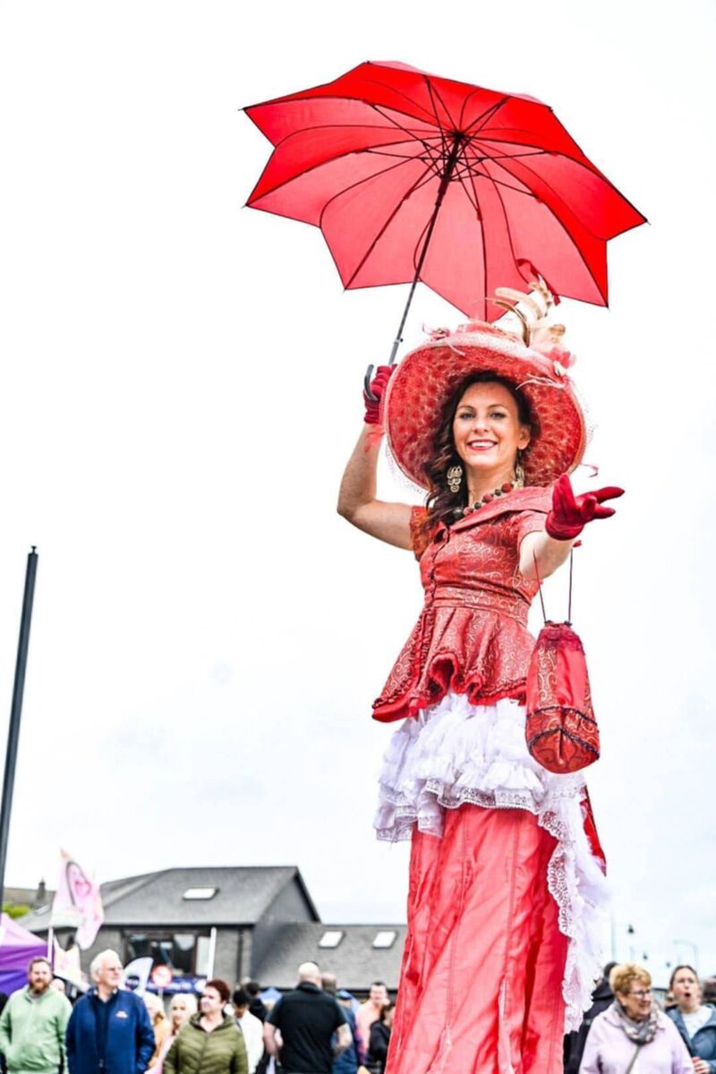 Claire Keaty from the Wobbly Circus stilt walking. She started the circus with her husband Paul as a means to support their family. Picture: Chani Anderson Claire Keaty from the Wobbly Circus stilt walking. She started the circus with her husband Paul as a means to support their family. Picture: Chani Anderson