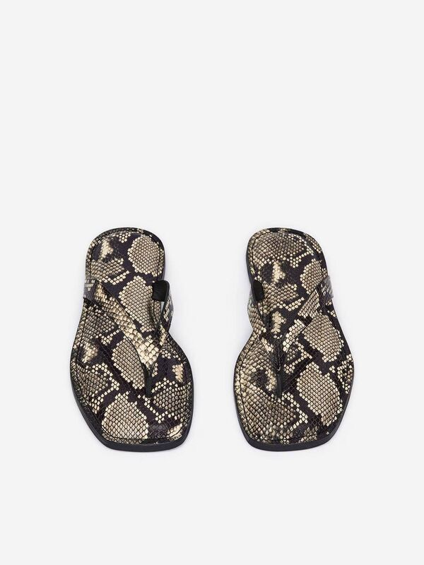 Snakeskin Leather Thong Sandals, €129, Arket.