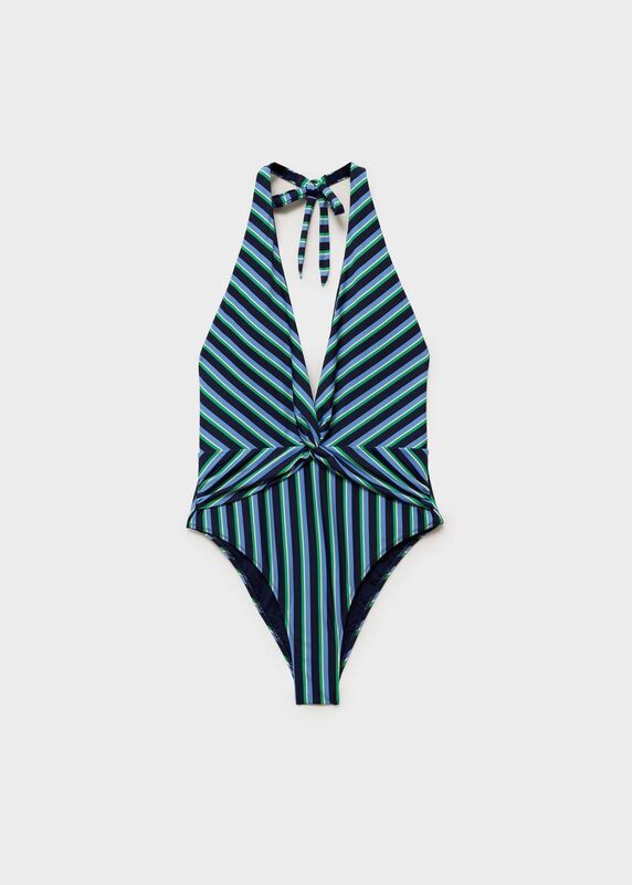 Striped Halter Swimsuit, €45.99, Mango.