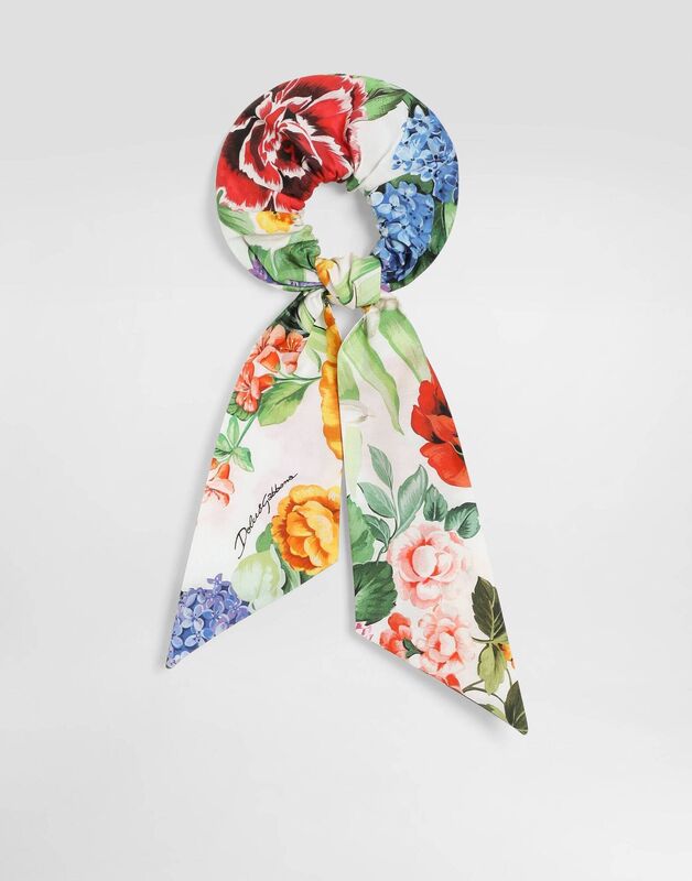 Floral Print Scrunchie, €125, Dolce &amp; Gabbana.