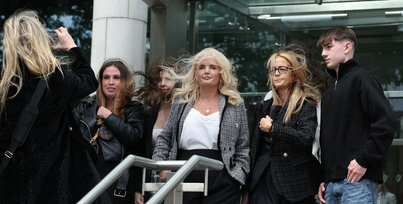 James Ryan's family at the Criminal Courts of Justice (CCJ) on Parkgate Street in Dublin after the sentence hearing of Olesja Hertova on July 4. Picture: IrishPhotoDesk.ie