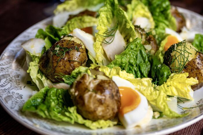 New potato & smoked fish salad