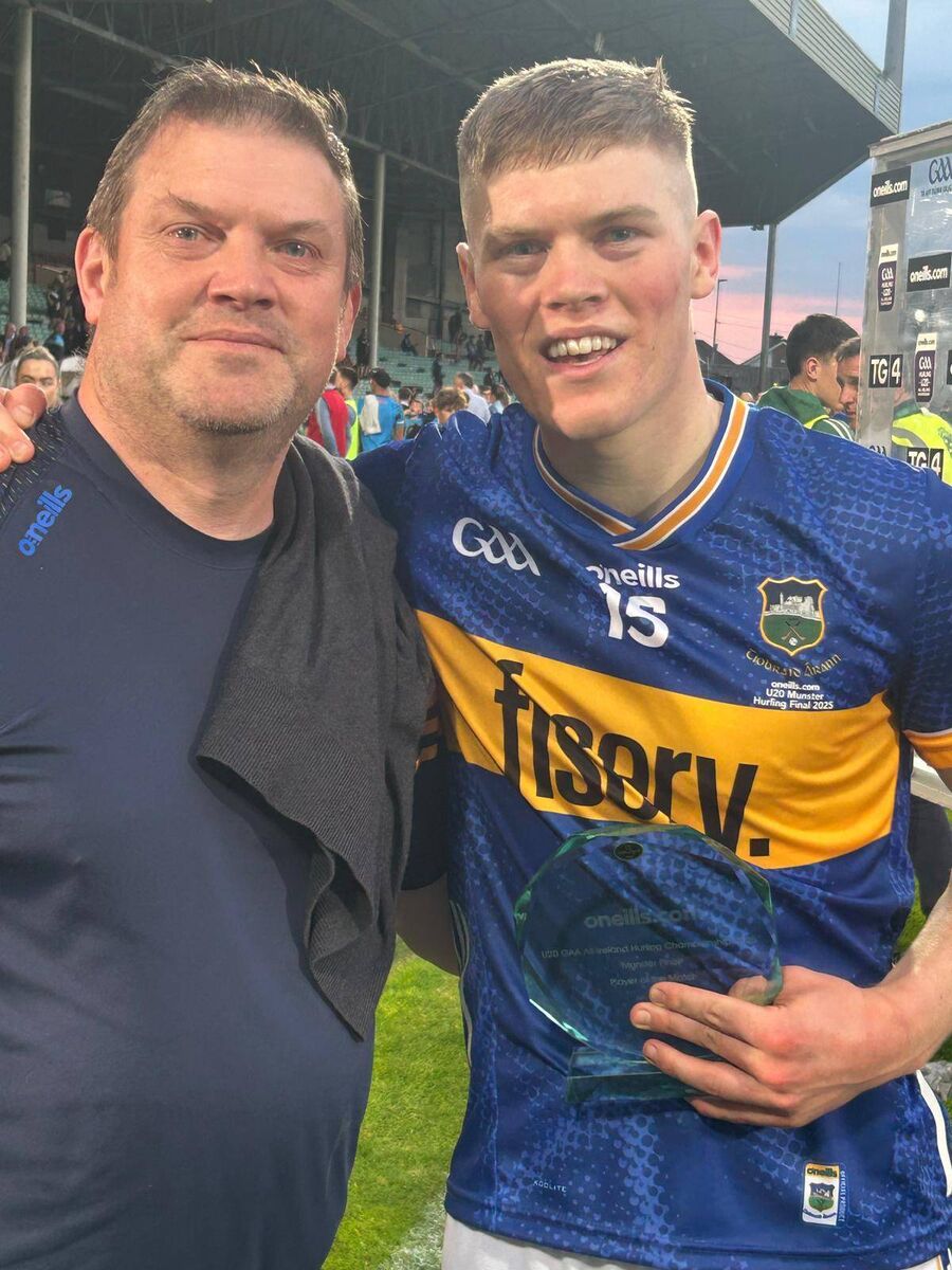 Tipp U20 ace Oisin O'Donoghue with his father Sean