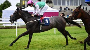 <p>Red Letter &amp; Colin Keane win the Cairn Rouge Stakes from Fiery Lucy. Pic: HEALY RACING.</p>