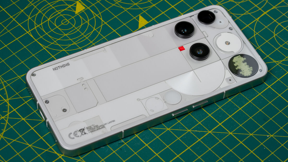 The Nothing Phone (3) supports 65W fast wired charging, 15W wireless charging, and 5W reverse wireless charging. Picture: Noel Campion.