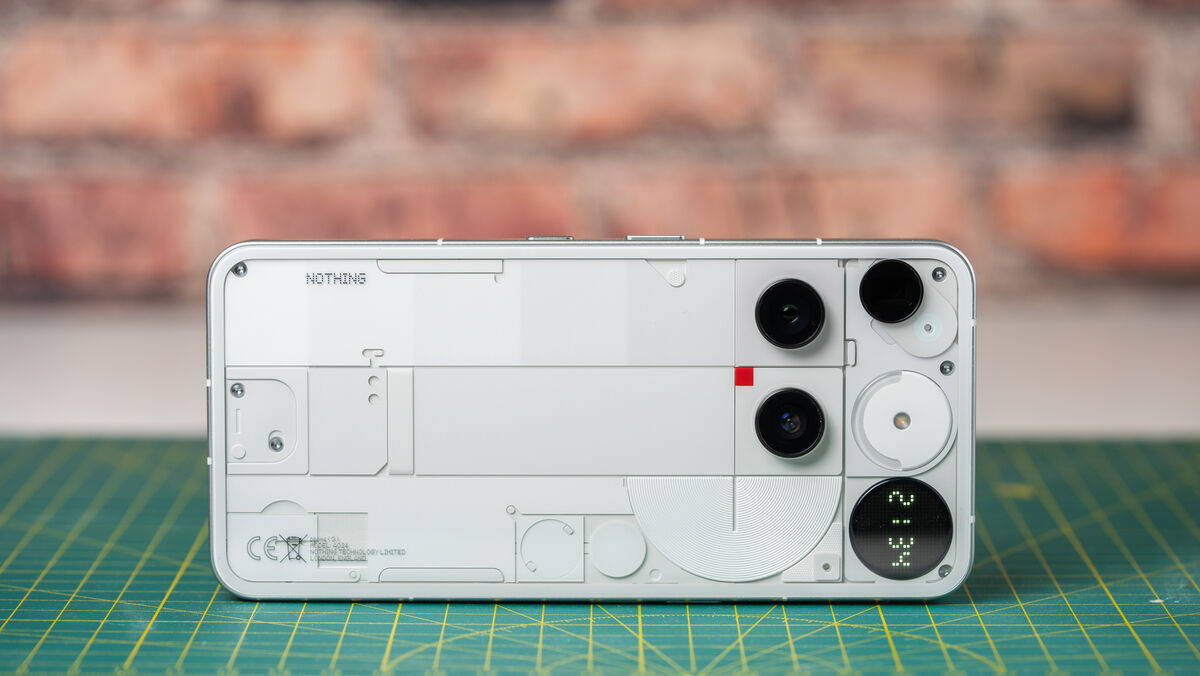 Specific notifications or contacts can trigger unique AI-generated matrix animations and sounds on the new Glyph Matrix display. Picture: Noel Campion.