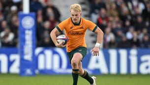 <p>22-year-old Tom Lynagh, son of Wallabies legend Michael, is set to start the first Test against the Lions at out-half. Pic: Mike Hewitt/Getty Images</p>