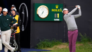 <p>Northern Ireland’s Tom McKibbin held a share of the early lead at The Open (Brian Lawless/PA)</p>