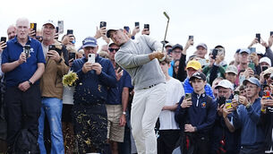 <p>Rory McIlroy delighted thousands of fans at Royal Portrush over the front nine of his first round of The Open. Pic: Peter Byrne/PA</p>