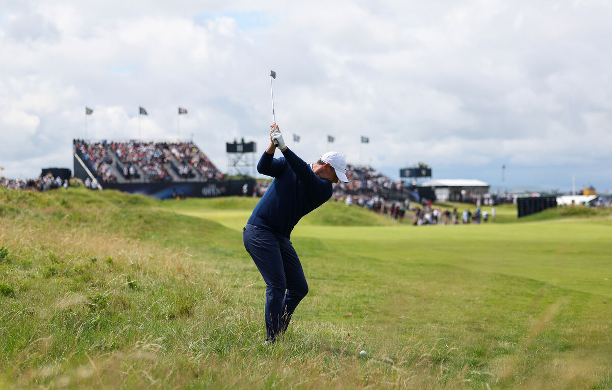 Rory McIlroy plays a shot from the rough on the 11th. Pic: ©INPHO/Ben Brady. Rory McIlroy plays a shot from the rough on the 11th. Pic: ©INPHO/Ben Brady.