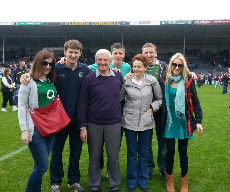 Pat Dennehy with his family at the 2014 Munster SHC semi-final between Tipperary and Limerick in Thurles. Pic: Cathal Dennehy