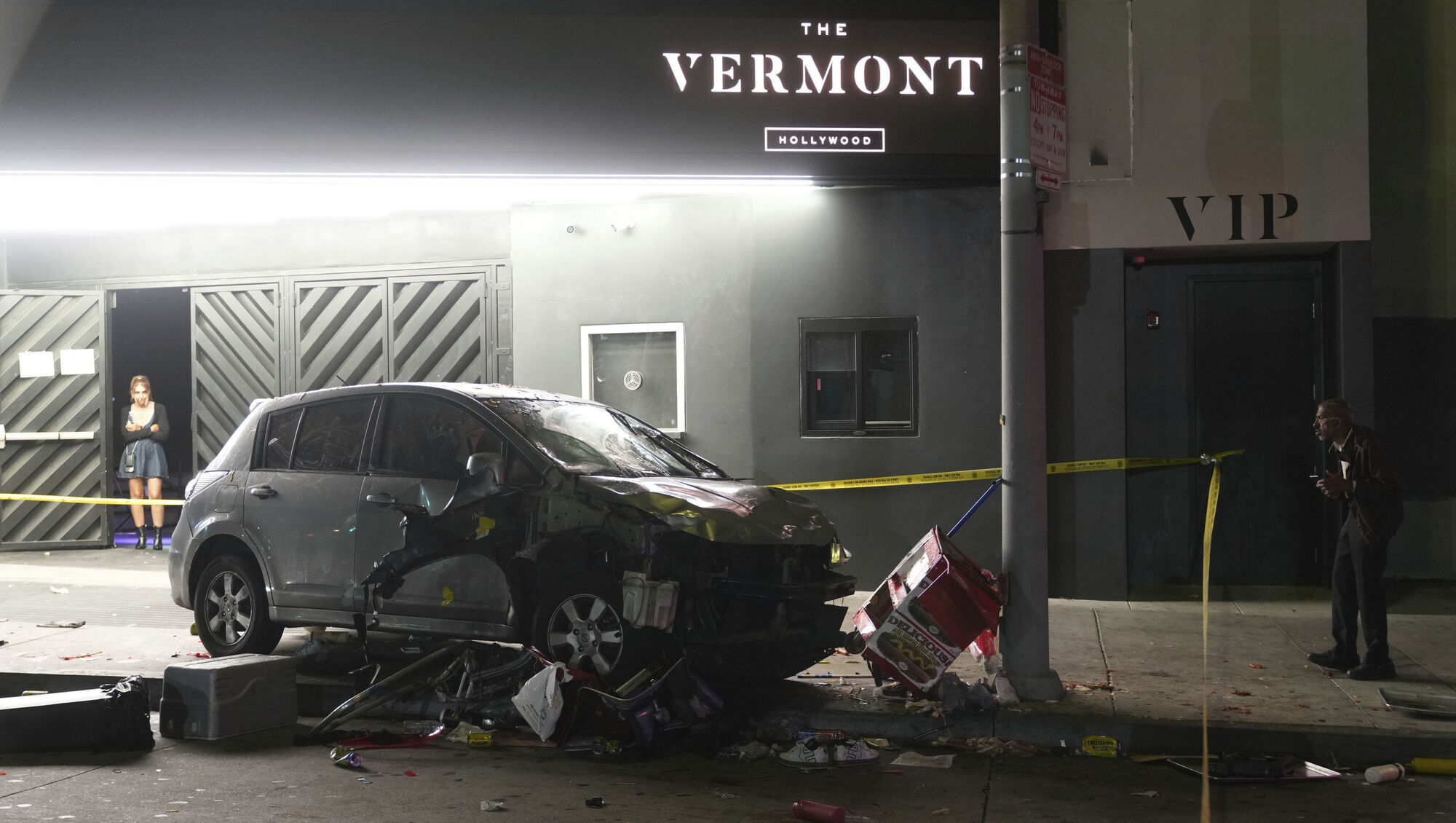 Dozens injured after car rams into crowd outside Los Angeles nightclub
