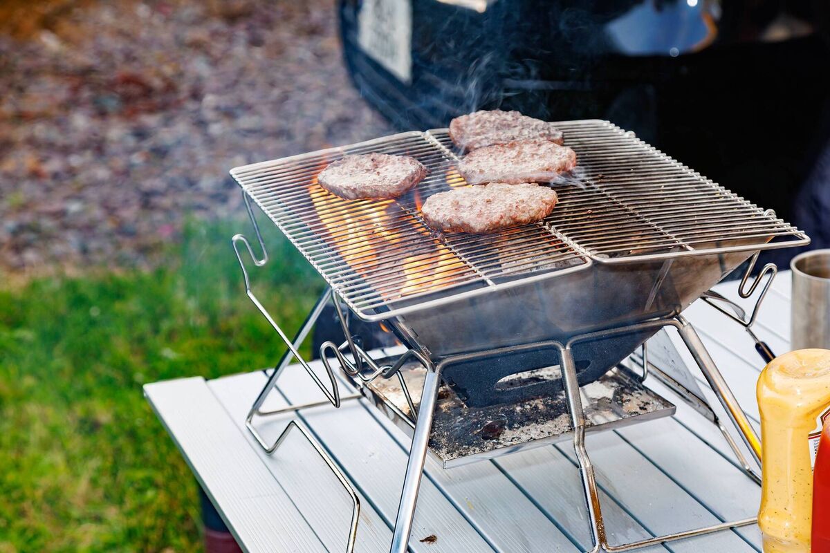 The Camping Moon tabletop mini-charcoal grill and fire pit, the portable barbecue/fire pit Jennifer Sheahan uses. Picture: Alan Landers The Camping Moon tabletop mini-charcoal grill and fire pit, the portable barbecue/fire pit Jennifer Sheahan uses. Picture: Alan Landers