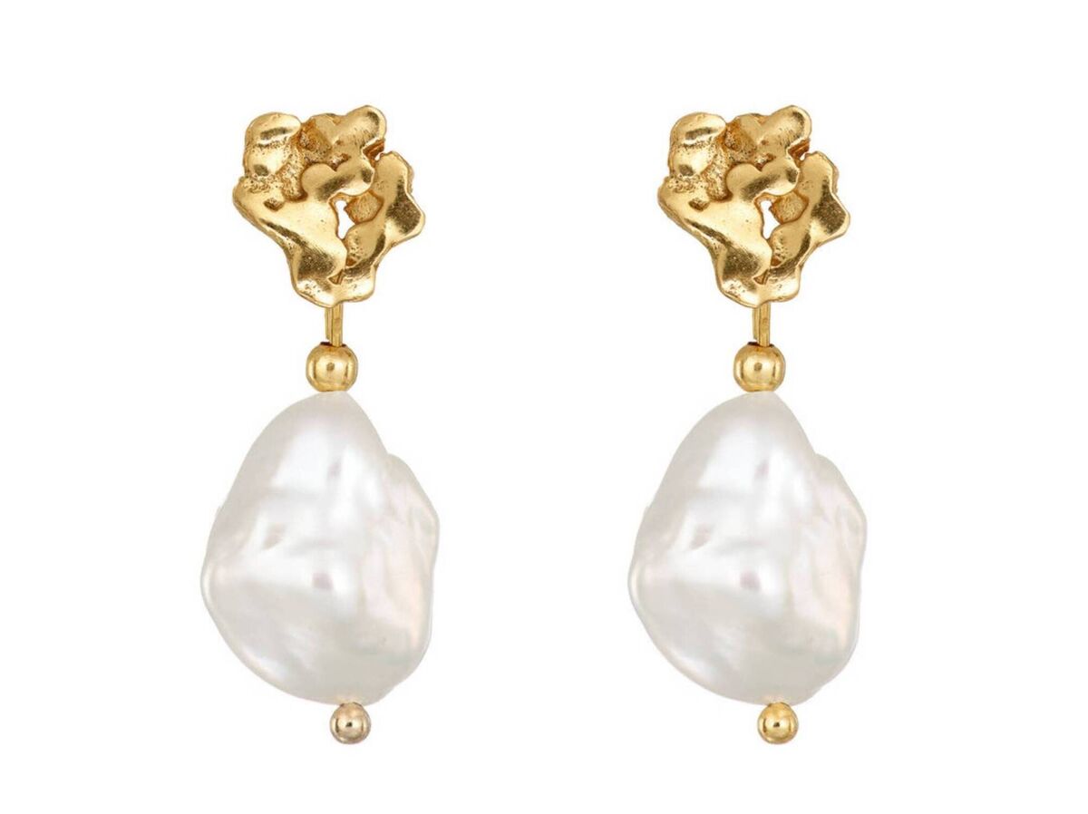 Gold Vermeil Pearl Drop Earrings, €155, Loinnir Jewellery