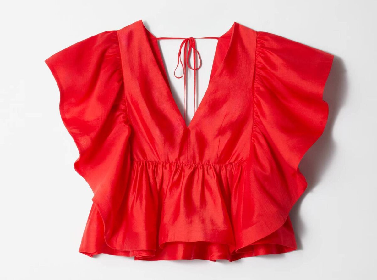 Ruffle V-Neck Blouse, €99, &amp; Other Stories