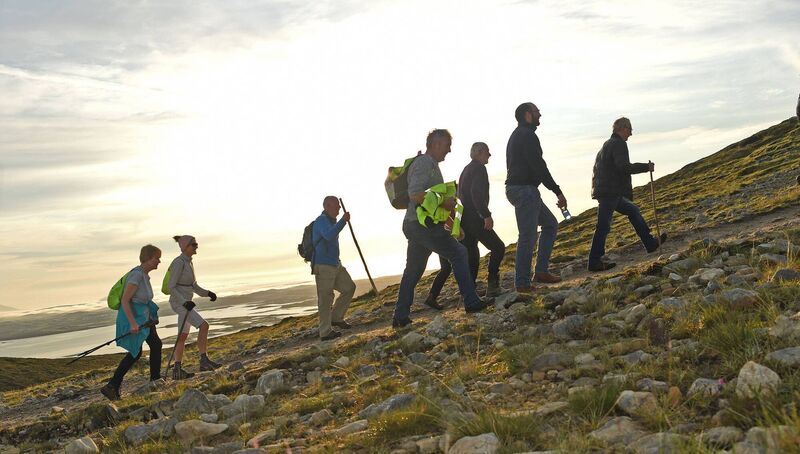Early morning pilgrims making their way up Croagh Patrick, Ireland's 'Holy Mountain', for the annual pilgrimage which traditionally takes place every year on the last sunday in July. Picture: Conor McKeown