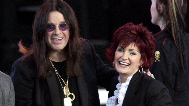 Ozzy and Sharon Osbourne on stage at the Olympic Torch concert in The Mall, London, England. Picture: Myung Jung Kim/PA