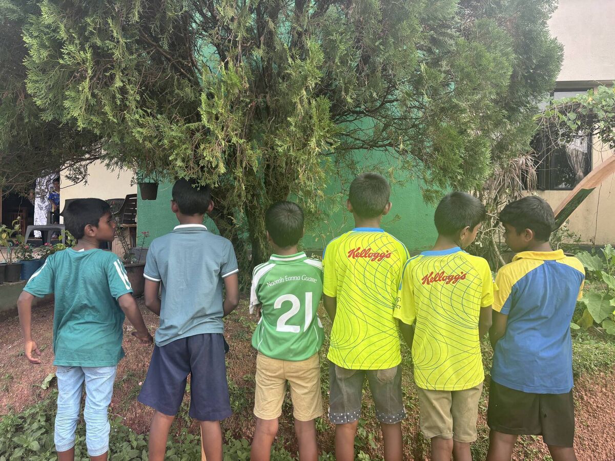 Some of the boys from the Arklow Boys Home wearing their GAA jerseys.