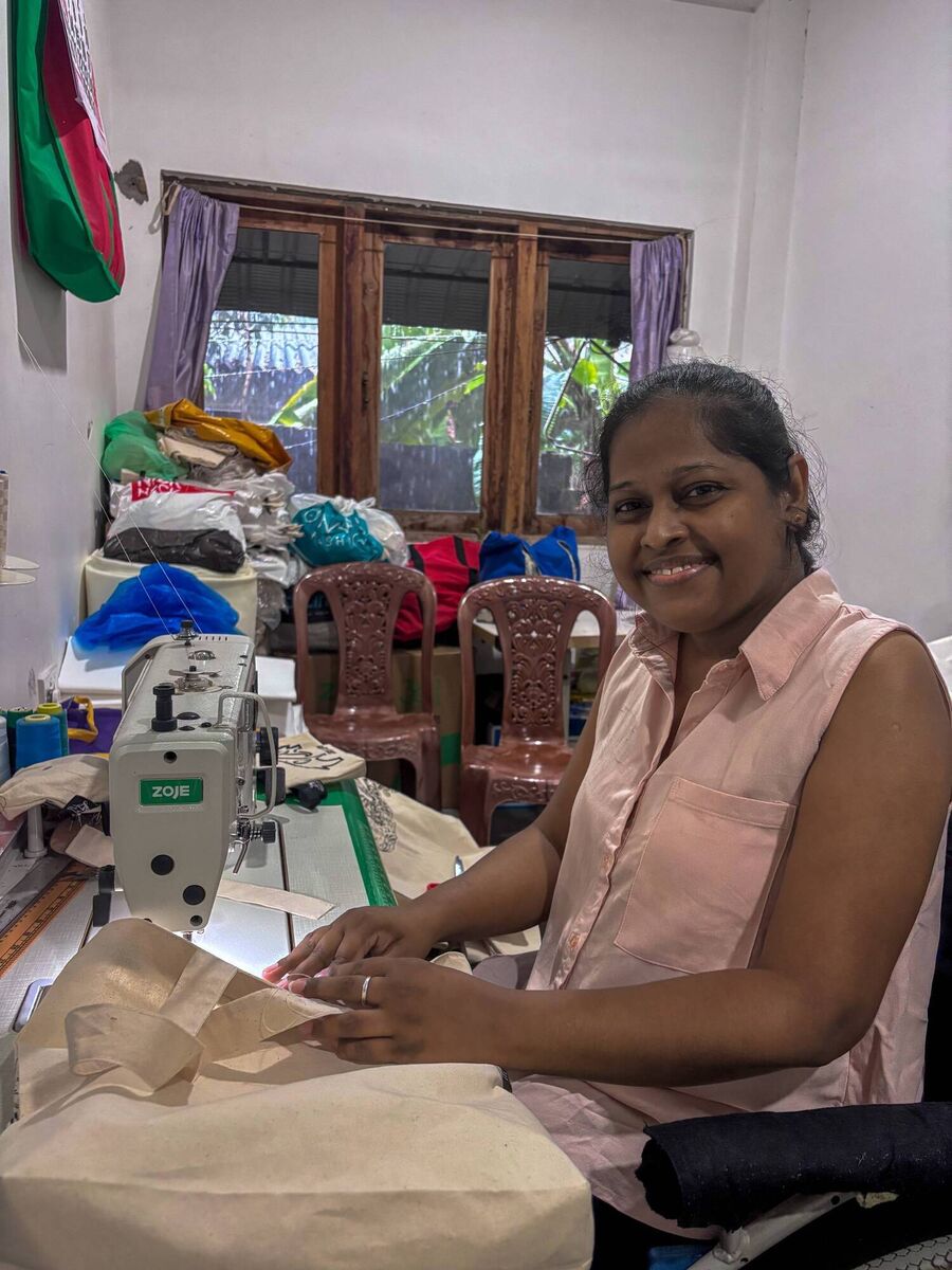 Sumeda runs a business, Vinitha Bags, which se set up with her sisters, Kamani and Kumudu: ‘The work that we do here has allowed us to feel independent, pay our bills, buy our food, and look after each other.’