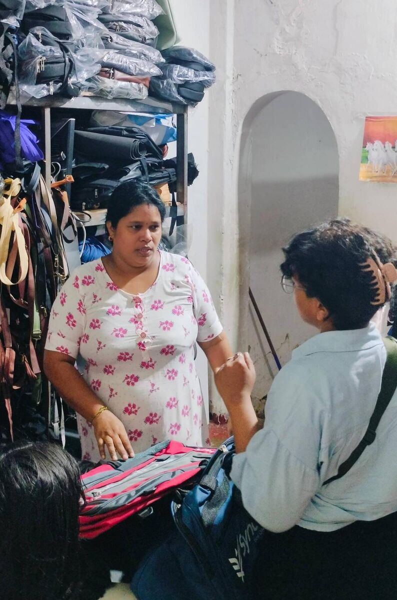 Latha tells Imasha Costa she makes 100,000 rupees (€281) a month from her business designing handbags, backpacks, and travel bags. But 'after paying our food, our bills, and my daughters’ education fees, their school travel fees, nothing is left over.' 