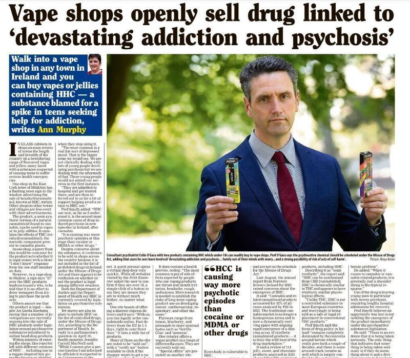 Ireland finally bans HHC 'but we must be vigilant about new drugs' Ireland finally bans HHC 'but we must be vigilant about new drugs'