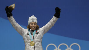 Laura Dahlmeier won two gold medals at the 2018 Winter Olympics (AP)