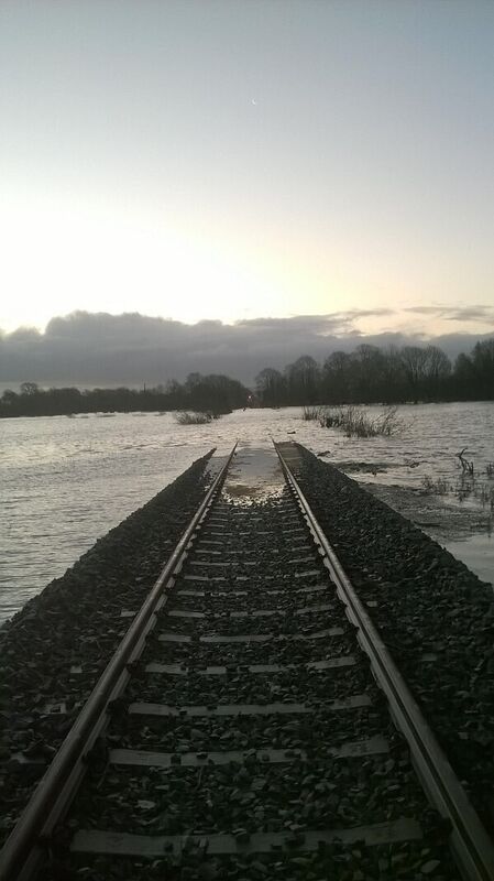 The flooding in Gort. Pic: Irish Rail