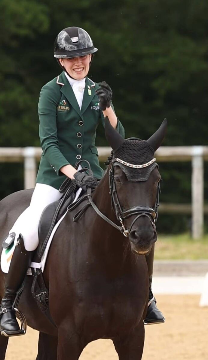 Para rider Clodagh Walsh on Chantal. She is ranked number two in the world at under-18 level.