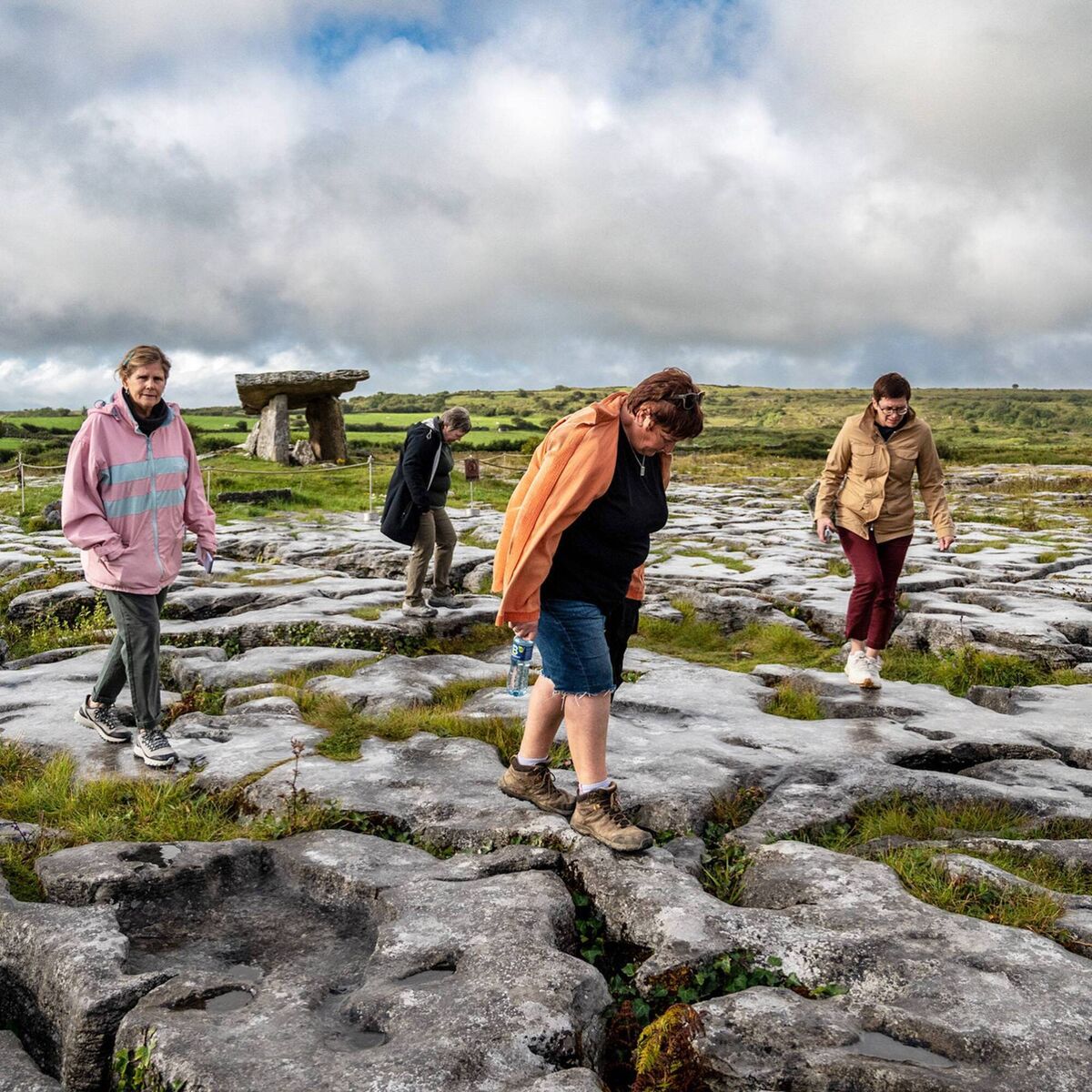 Bog &amp; Thunder lead a group around The Burren