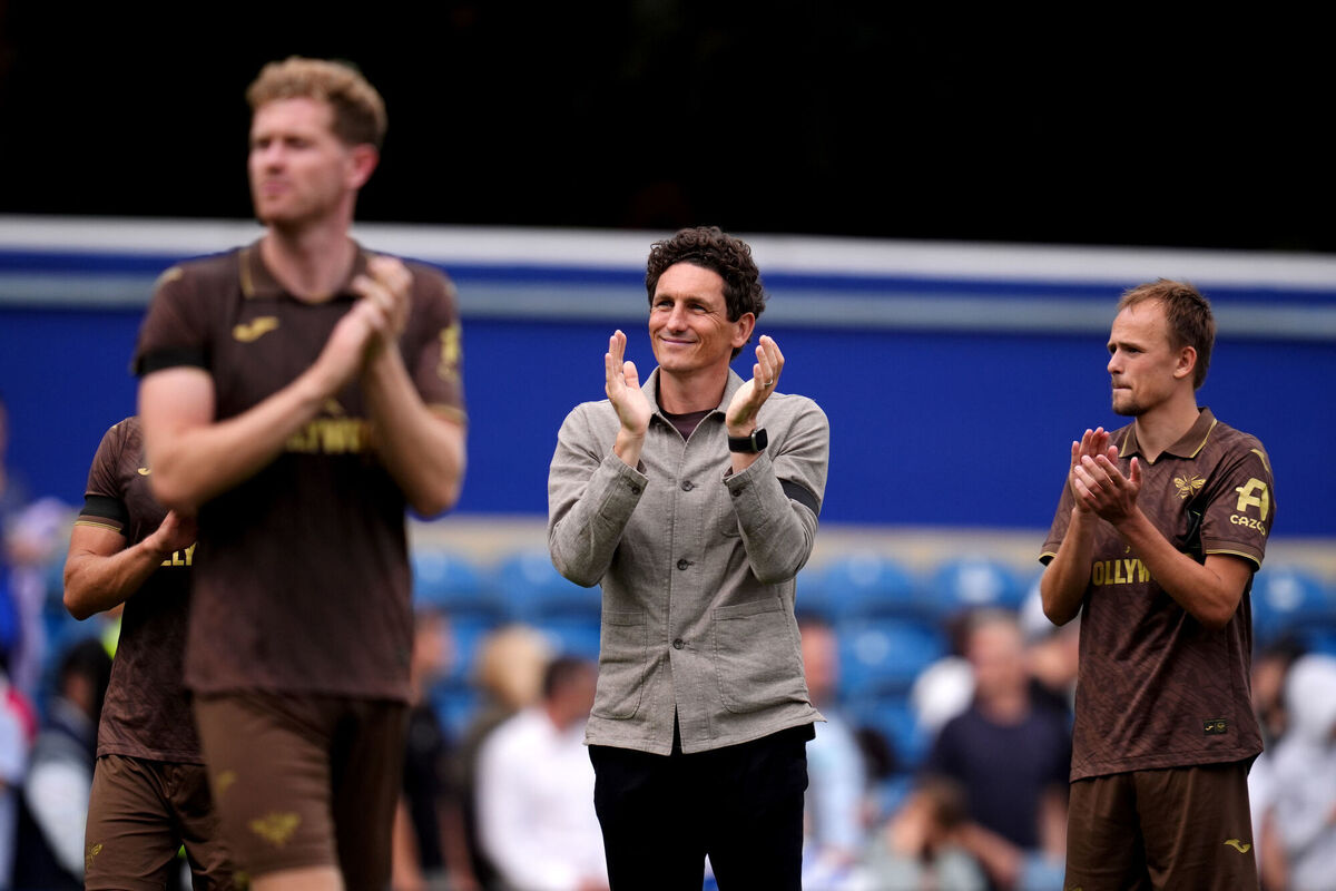 Brentford manager Keith Andrews applauds the fans following the pre-season friendly match at MATRADE Loftus Road. Pic: John Walton/PA Wire.