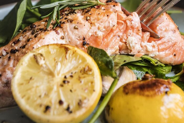 Salmon Parcels with New Potatoes & Lemon Garlic Butter