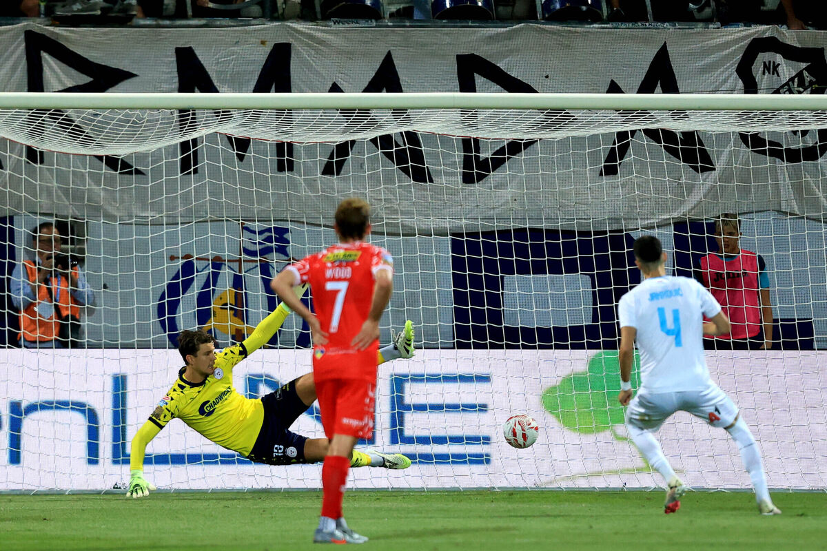 HNK Rijeka's Niko Jankovic scores his sides first goal from a penalty. Pic: ©INPHO/Aleksandar Djorovic.