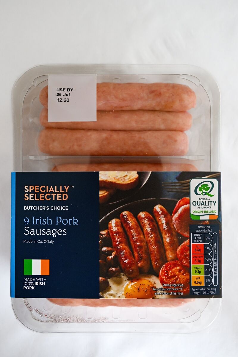 Aldi: Butcher’s Choice: 9 Irish Pork Sausages. Aldi: Butcher’s Choice: 9 Irish Pork Sausages.